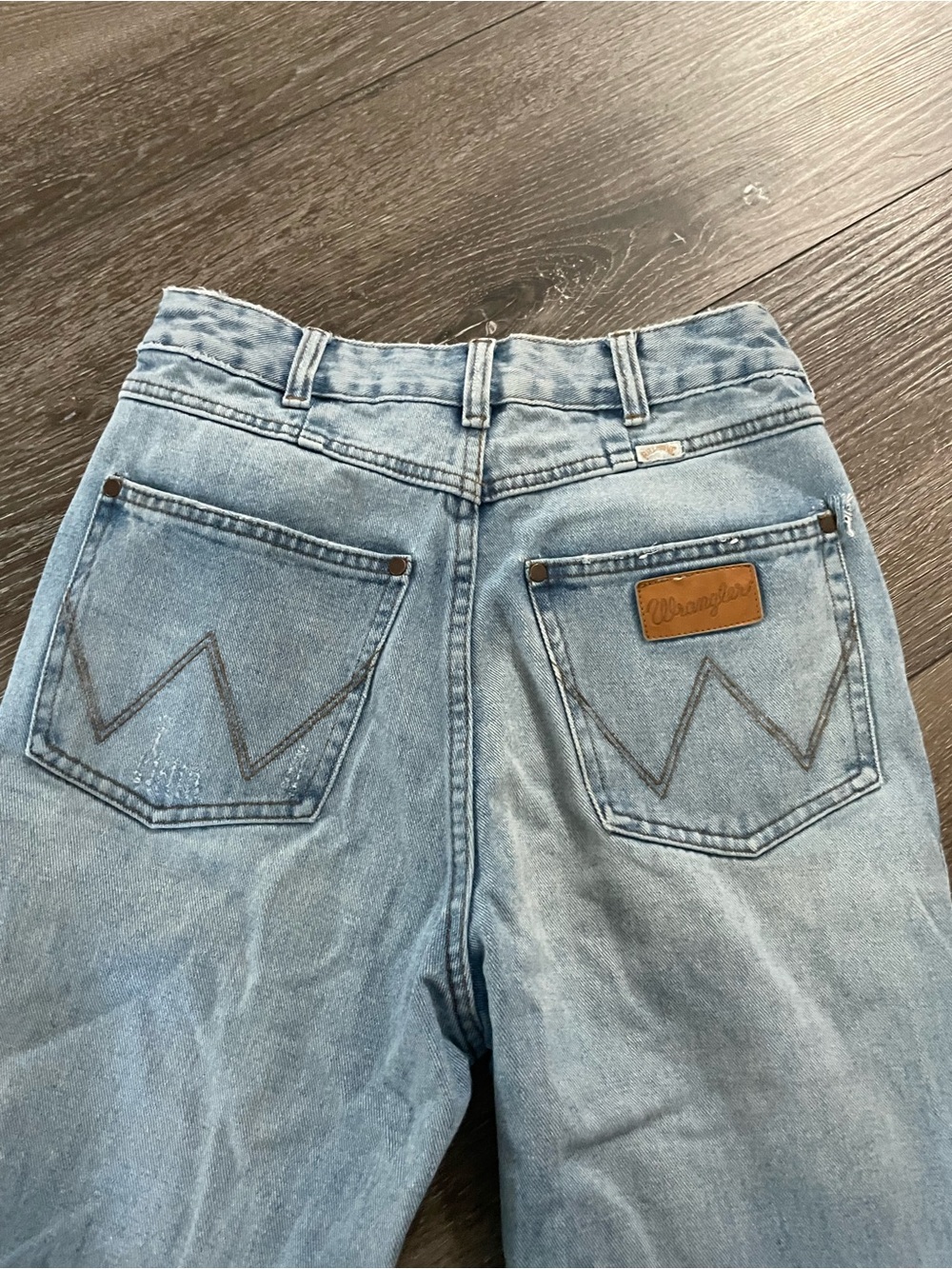 Wrangler X Billabong Collab Extra Flare Jeans Size 27 Blue Lightwash Patchwork - Picture 12 of 14